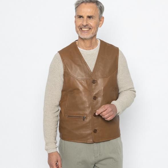 OTTO KERN Herren-Lederweste cognac 50 - 113669900001 - 1 - 588px