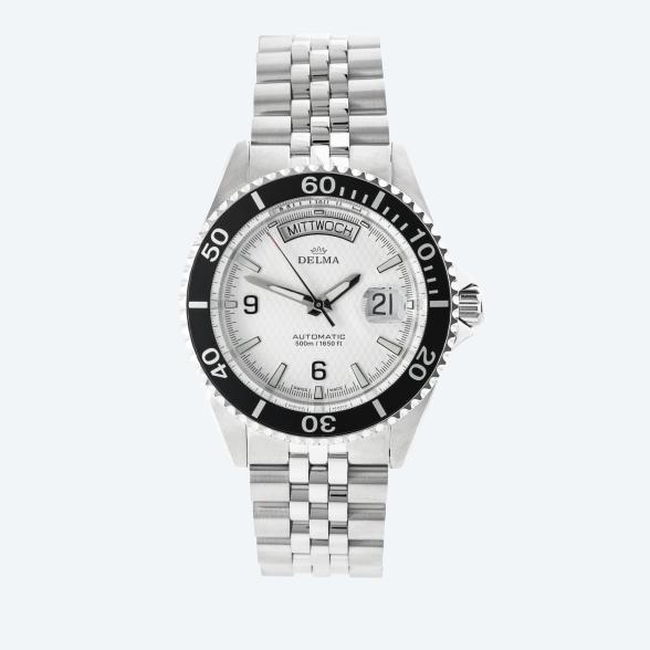 DELMA Herrenuhr "Santiago Day-Date" weiß-schwarz - 113684200000 - 1 - 588px