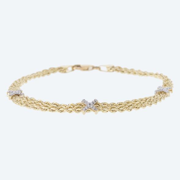 Armband 375 Gelbgold bicolor, ca. 19 cm - 113692300000 - 1 - 588px