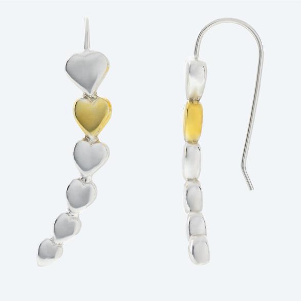 Herz-Ohrhänger 925 Sterling Silber bicolor - 113698200000 - 1 - 588px