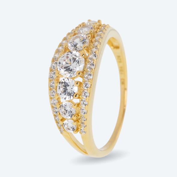 Ring 925 Sterling Silber vergoldet Zirkonia 18 - 113704500003 - 1 - 588px