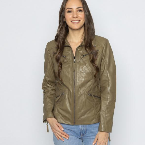 OTTO KERN Damen-Lederjacke khaki 48 - 113705300006 - 1 - 588px