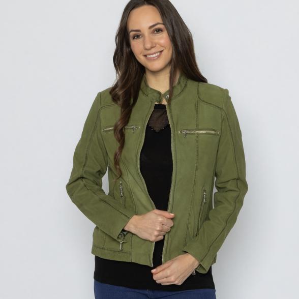 OTTO KERN Damen-Lederjacke grün 40 - 113705700002 - 1 - 588px