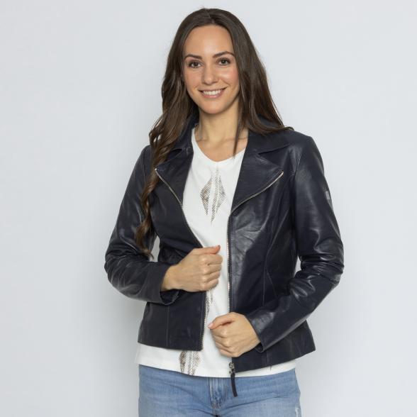 OTTO KERN Damen-Lederjacke nachtblau 38 - 113706400001 - 1 - 588px