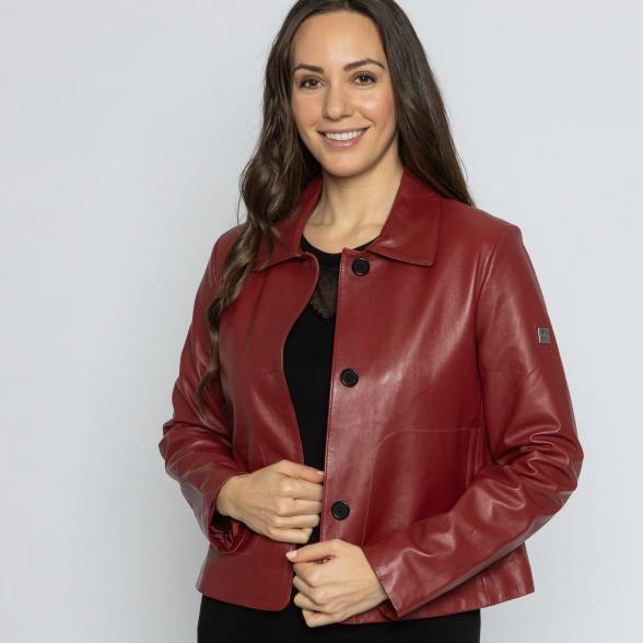 OTTO KERN Damen-Lederjacke kirschrot 38 - 113706700001 - 1 - 588px