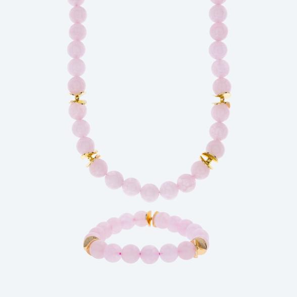 SET: Collier+Armband Rosenquarz Magnetverschluß - 113726700000 - 1 - 588px