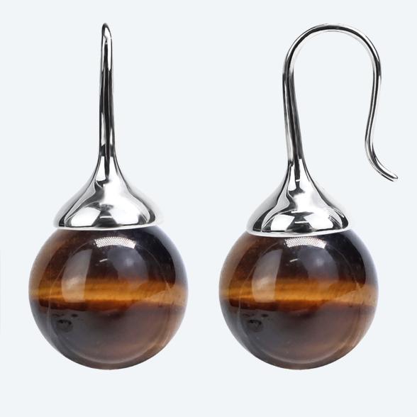 Ohrhänger 925 Sterling Silber Tigerauge rhodiniert - 113744700001 - 1 - 588px