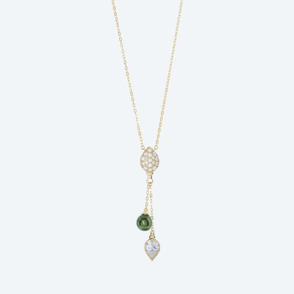Collier 925 vergoldet Muschelkernperle, Zirkonia - 113771000000 - 1 - 588px