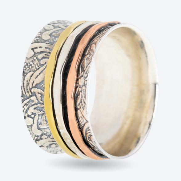 Ring 925 Sterling Silber tricolor 18 - 113771100001 - 1 - 588px