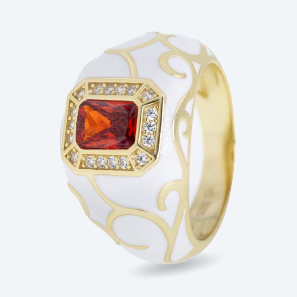 Ring 925 St. Silber vergoldet Emaille, Zirkonia 17 - 113771200001 - 1 - 588px