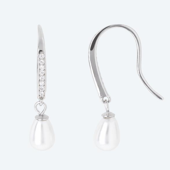 Ohrhänger 925 rhodiniert Muschelkernperle weiß - 113772300000 - 1 - 588px