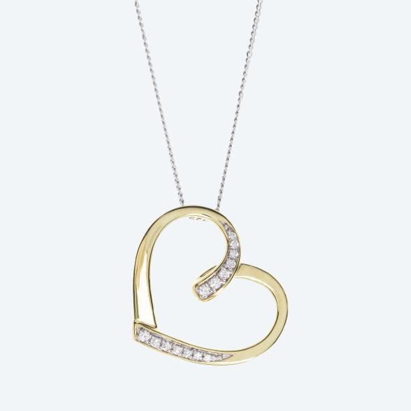 Herzanhänger+Kette 925 vergoldet Kanada Brillanten - 113775000000 - 1 - 588px