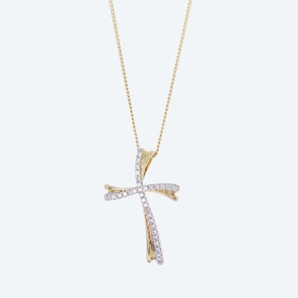 Kreuzanhänger mit Kette 375 GG Kanada Brillanten - 113775300000 - 1 - 588px