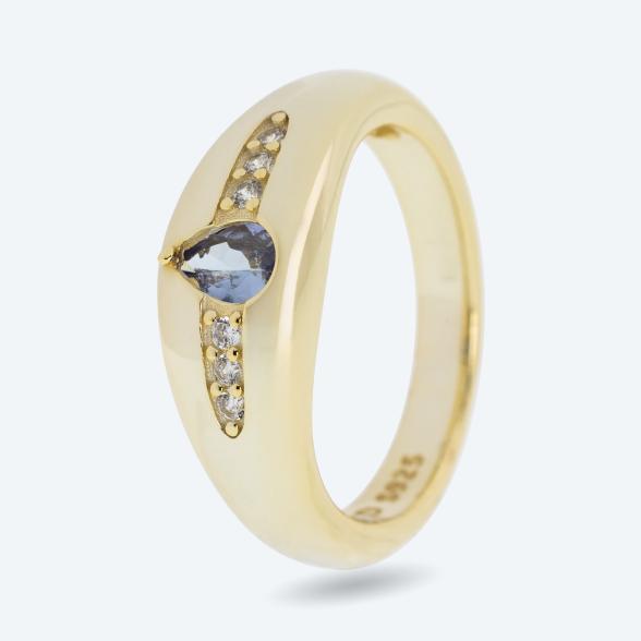 Ring 925 Silber vergoldet Tansanit 18 - 113803400001 - 1 - 588px