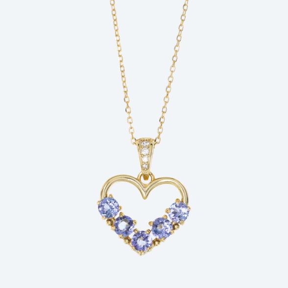 Anhänger + Kette 925 Silber vergoldet  Tansanit - 113803500000 - 1 - 588px