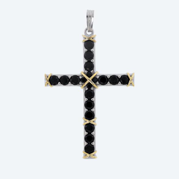 Kreuzanhänger 925 Silber bicolor Spinell - 113805400000 - 1 - 588px