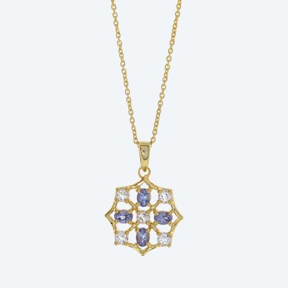 Anhänger + Kette 925 Silber vergoldet Tansanit - 113808900000 - 1 - 588px
