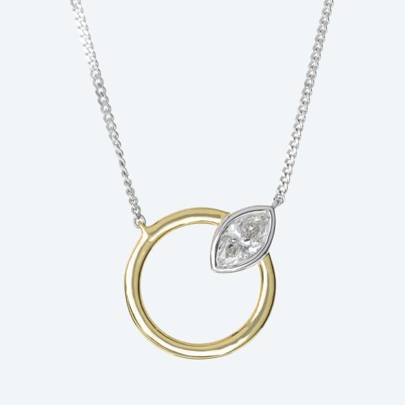 LG Mittelteil-Collier 925 Silber bicolor Diamant - 113810800000 - 1 - 588px