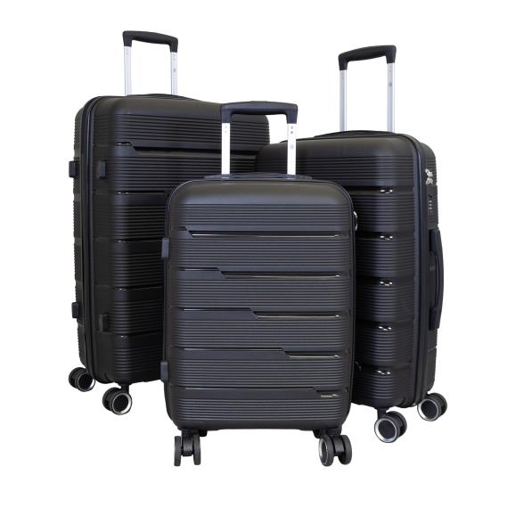 3-teiliges Polypropylen-Kofferset 'Aruba' schwarz - 113823000000 - 1 - 588px