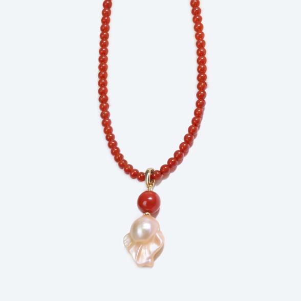 Anhänger mit Kette Achat, Süßwasserzuchtperle - 113844400000 - 1 - 588px