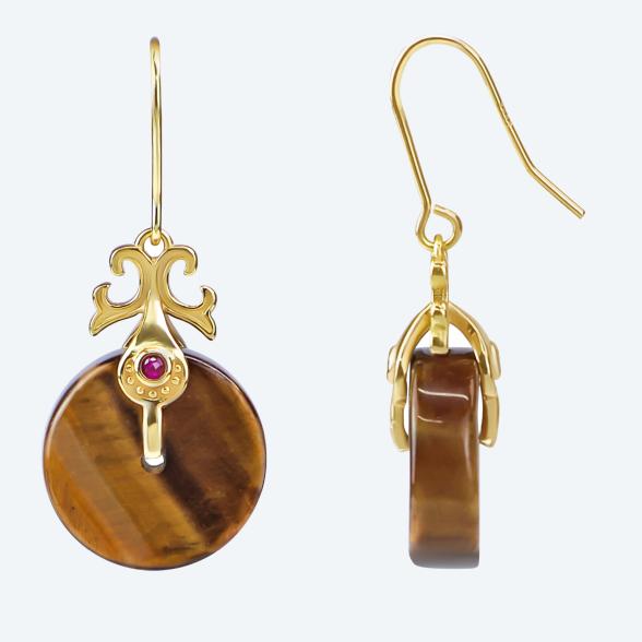 Ohrhänger 925 Silber vergoldet Tigerauge - 113854300000 - 1 - 588px