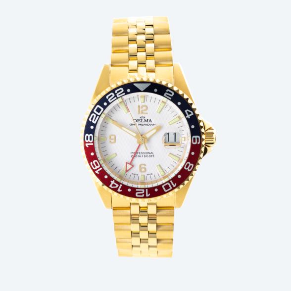 DELMA Herrenuhr "Santiago GMT" Quarz weiß - 113864800000 - 1 - 588px
