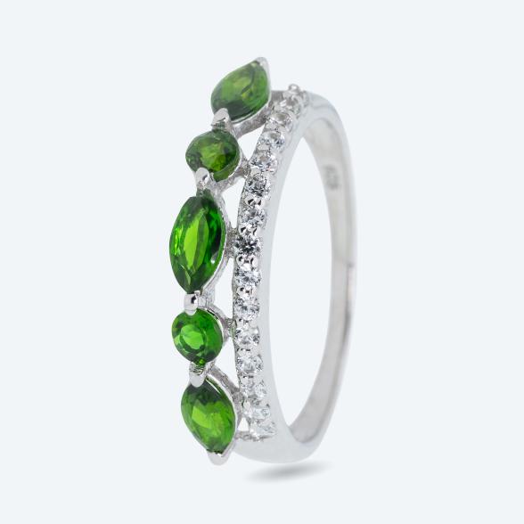 Ring 925 St. Silber rhodiniert Chromdiopsid 20 - 113873600005 - 1 - 588px