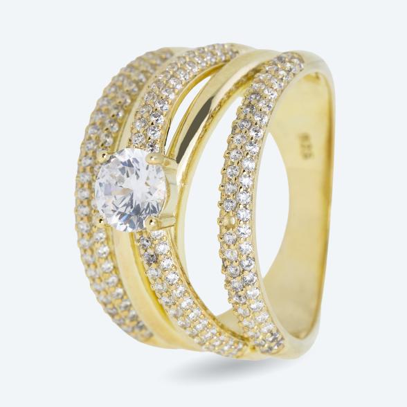 Ring 925 Sterling Silber vergoldet Zirkonia 18 - 113874100001 - 1 - 588px