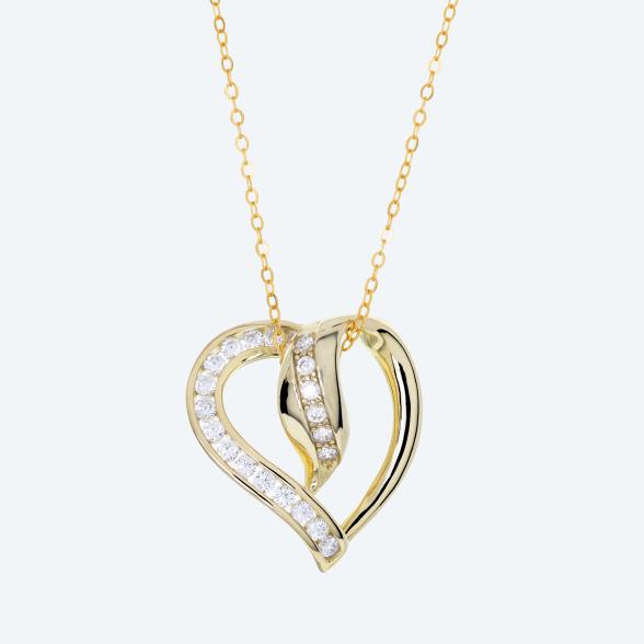Anhänger mit Kette 925 Silber vergoldet Zirkonia - 113874300000 - 1 - 588px
