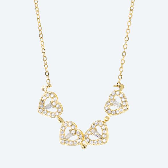 Collier 925 Sterling Silber vergoldet Zirkonia - 113876700000 - 1 - 588px