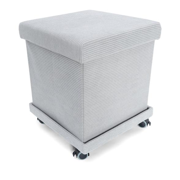 Hocker faltbar mit Untersatz Cord hellgrau - 113885600000 - 1 - 588px