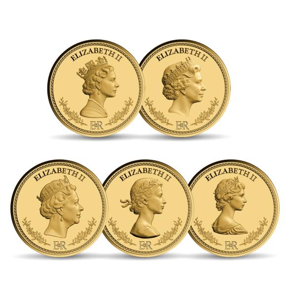 5er Set Goldmünzen "Queen Elizabeth II" - 113940600000 - 1 - 588px