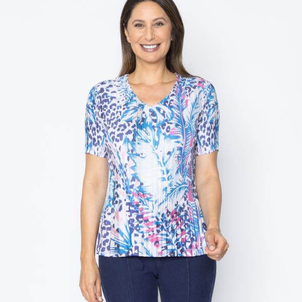 Jeannie Damen-Plissee-Shirt Leo & Blätter - 113965600000 - 1 - 588px