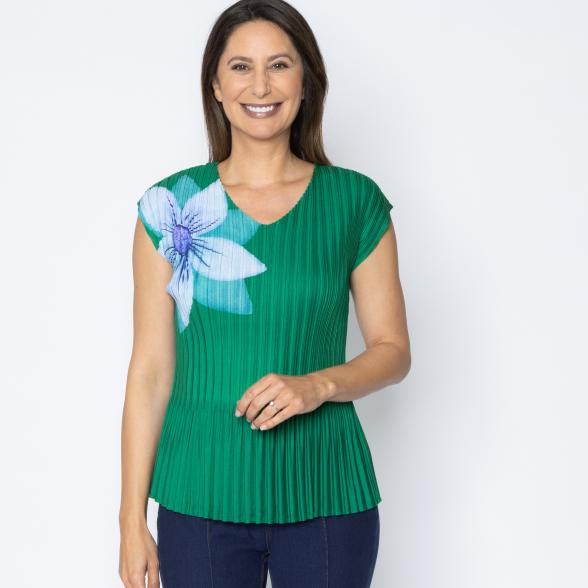Jeannie Damen-Plissee-Shirt Blume - 113966400000 - 1 - 588px