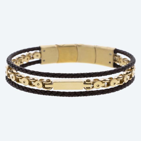 Armband Edelstahl vergoldet, Leder - 113974900000 - 1 - 588px