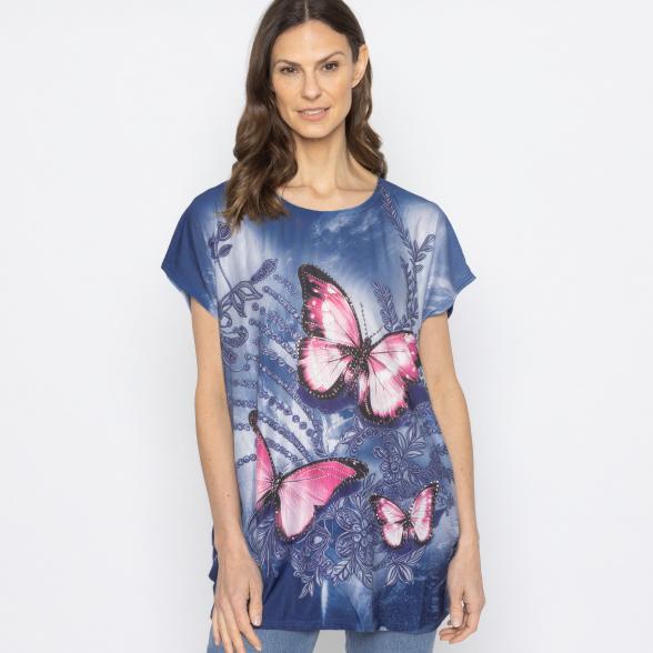 FASHION NEWS Damen-Shirt Butterfly blau M/L - 38-42 - 113979000001 - 1 - 588px