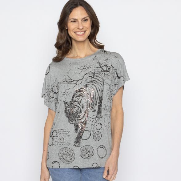 FASHION NEWS Damen-Shirt Tiger grau M/L - 38-42 - 113979900001 - 1 - 588px