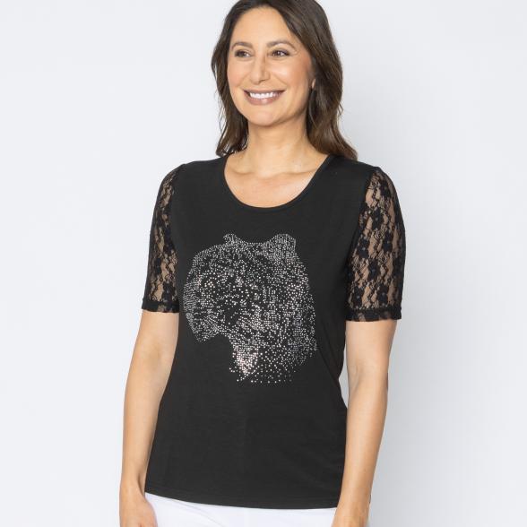 BRILLIANTSHIRTS Damen-Shirt Strass Leopard 36/38 - 113981600001 - 1 - 588px