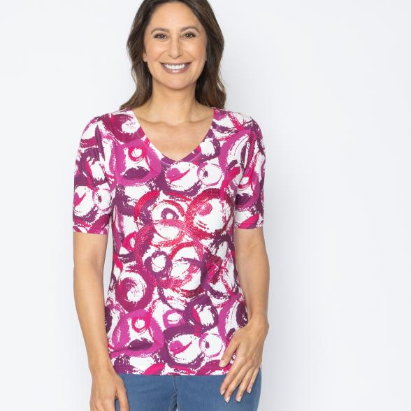 BRILLIANTSHIRTS Damen-Shirt Kreise pink 36/38 - 113982700001 - 1 - 588px