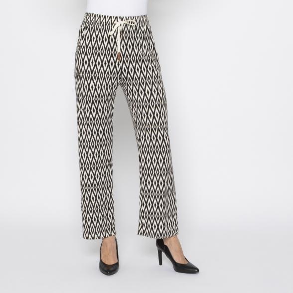 FASHION NEWS Damen-Hose Grafik schwarz/weiß M/L - 38/40 - 114018200001 - 1 - 588px