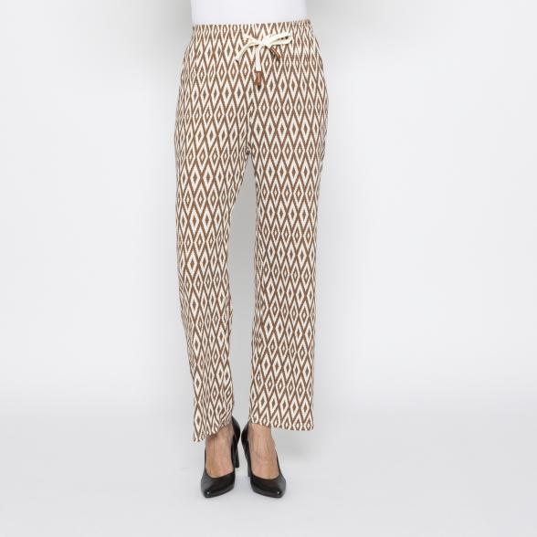 FASHION NEWS Damen-Hose Grafik braun/weiß M/L - 38/40 - 114018300001 - 1 - 588px