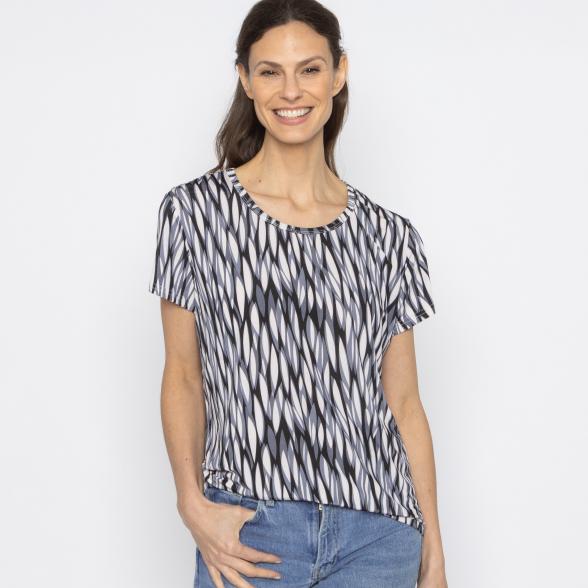 FASHION NEWS Damen-Shirt Blätter grau/multicolor M/L - 38-42 - 114019400001 - 1 - 588px