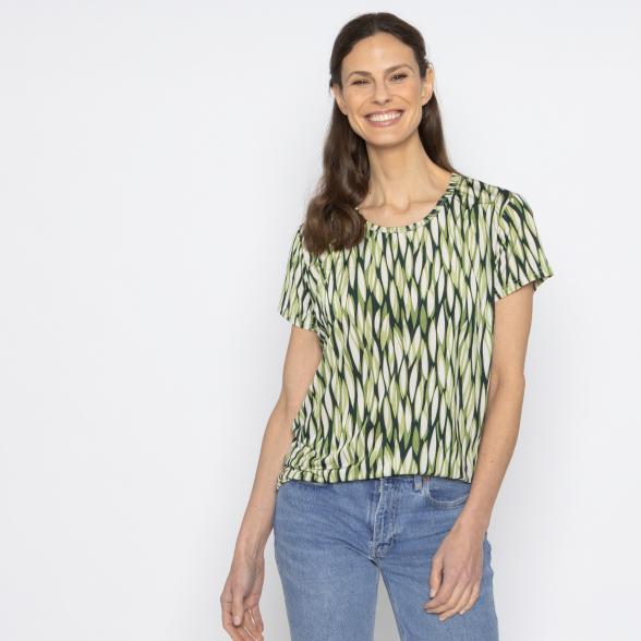 FASHION NEWS Damen-Shirt Blätter grün/multicolor M/L - 38-42 - 114019500001 - 1 - 588px