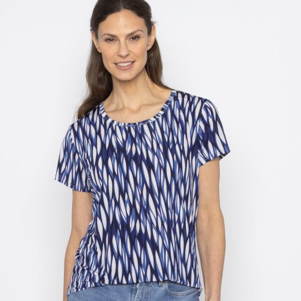 FASHION NEWS Damen-Shirt Blätter blau/multicolor M/L - 38-42 - 114019600001 - 1 - 588px