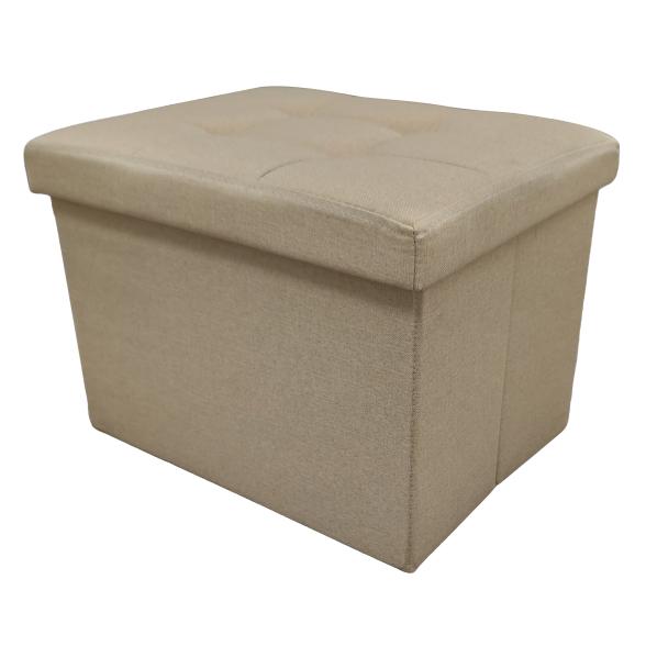 Sitzhocker Leinenoptik faltbar, beige - 114022200000 - 1 - 588px