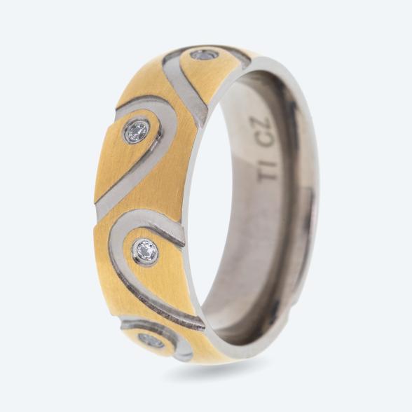 Ring Titan bicolor Zirkonia 17 - 114030400001 - 1 - 588px