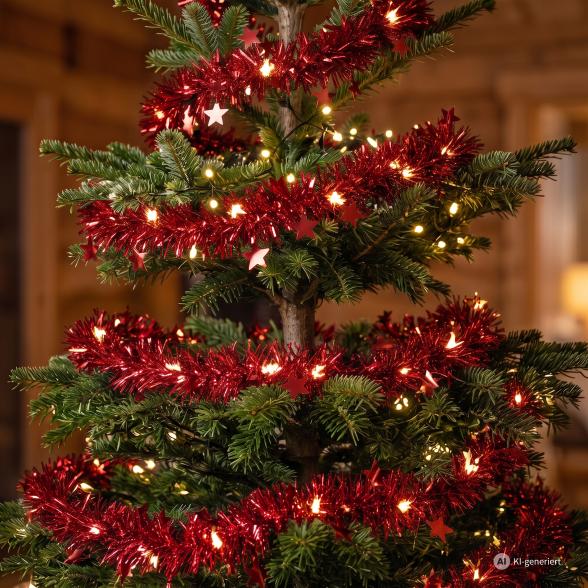 LED-Lamettagirlande mit Sterne rot - 114038200000 - 1 - 588px