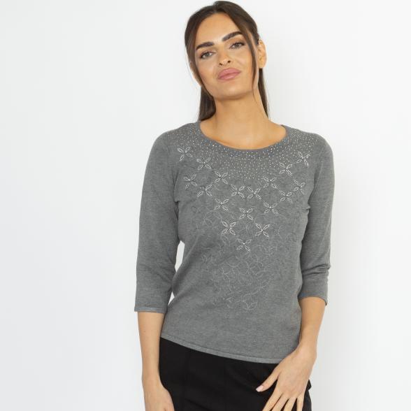 MILANO Design Damen-Pullover grau meliert 36/38 - 114095600001 - 1 - 588px