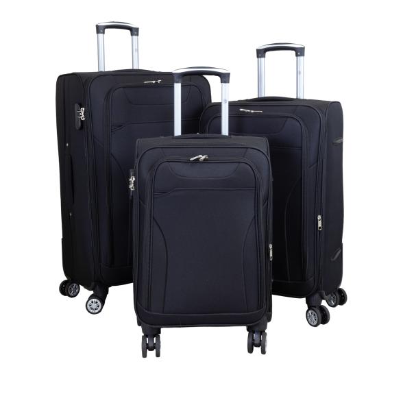 3-teiliges Stoff-Kofferset 'Cremona', schwarz - 114096700000 - 1 - 588px