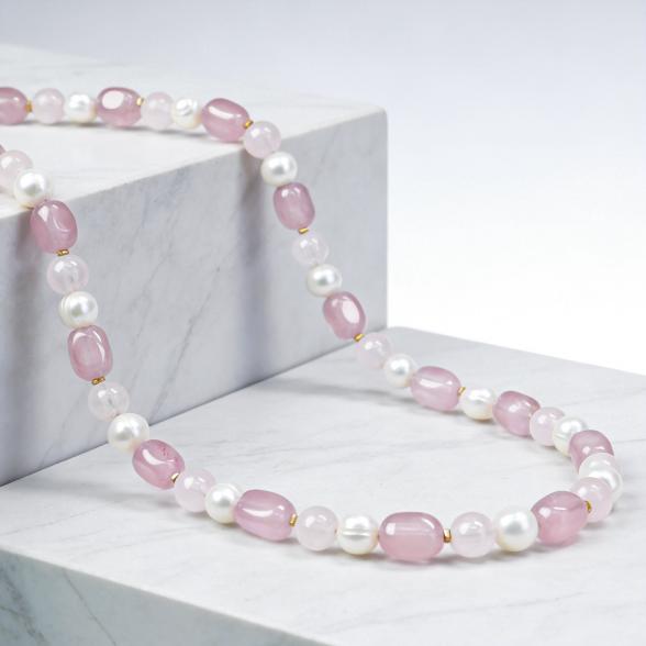 Collier Rosenquarz, SWZPerlen Magnetverschluß - 114125700000 - 1 - 588px